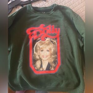 Urban Outfitters Dolly Parton Forest Green Pullover